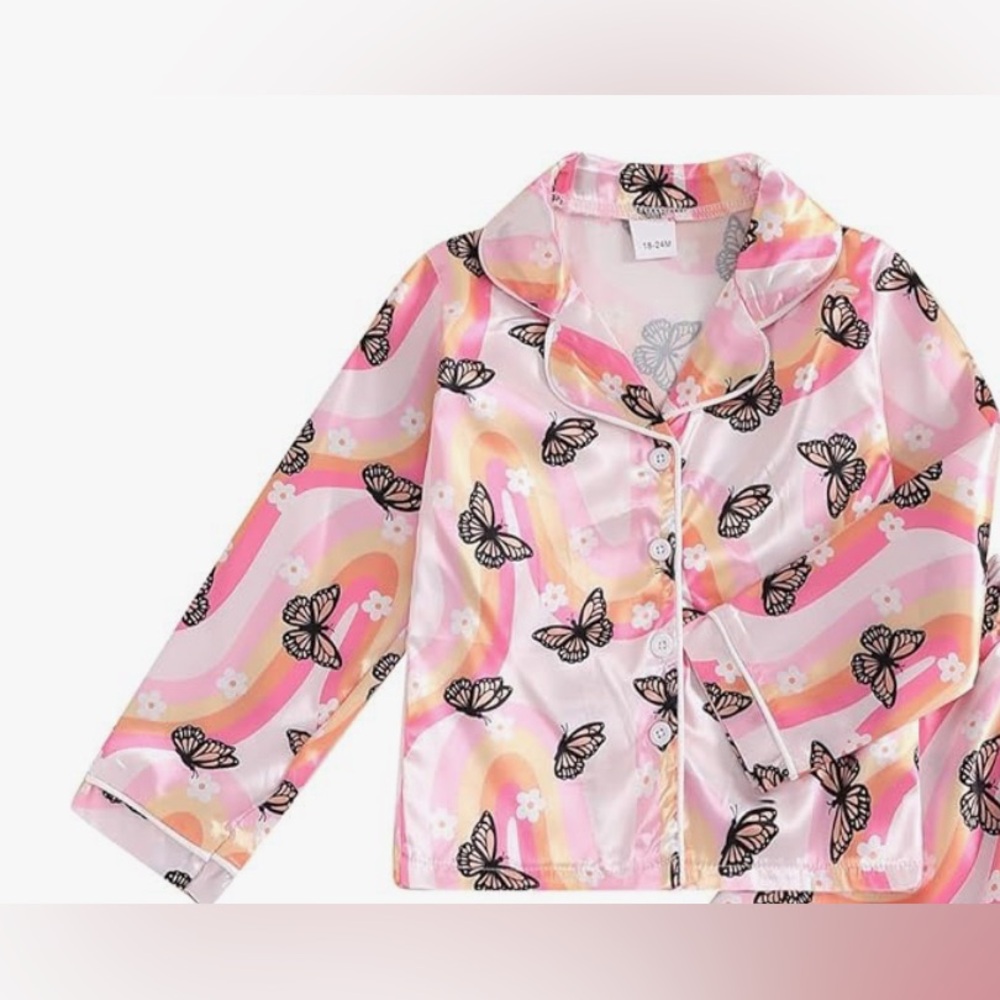 Butterfly Dreams Pink Pajama Top